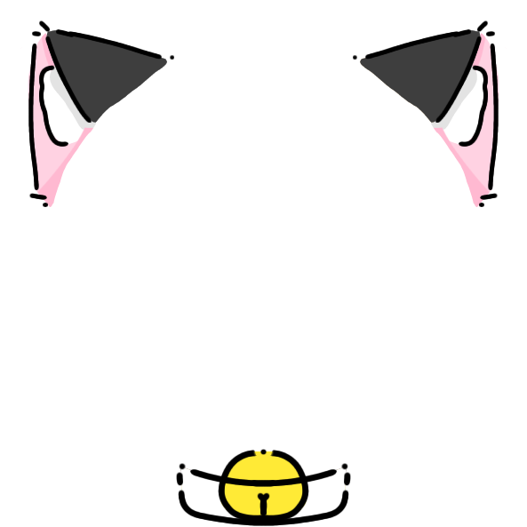 white collar black cat ears Decoration